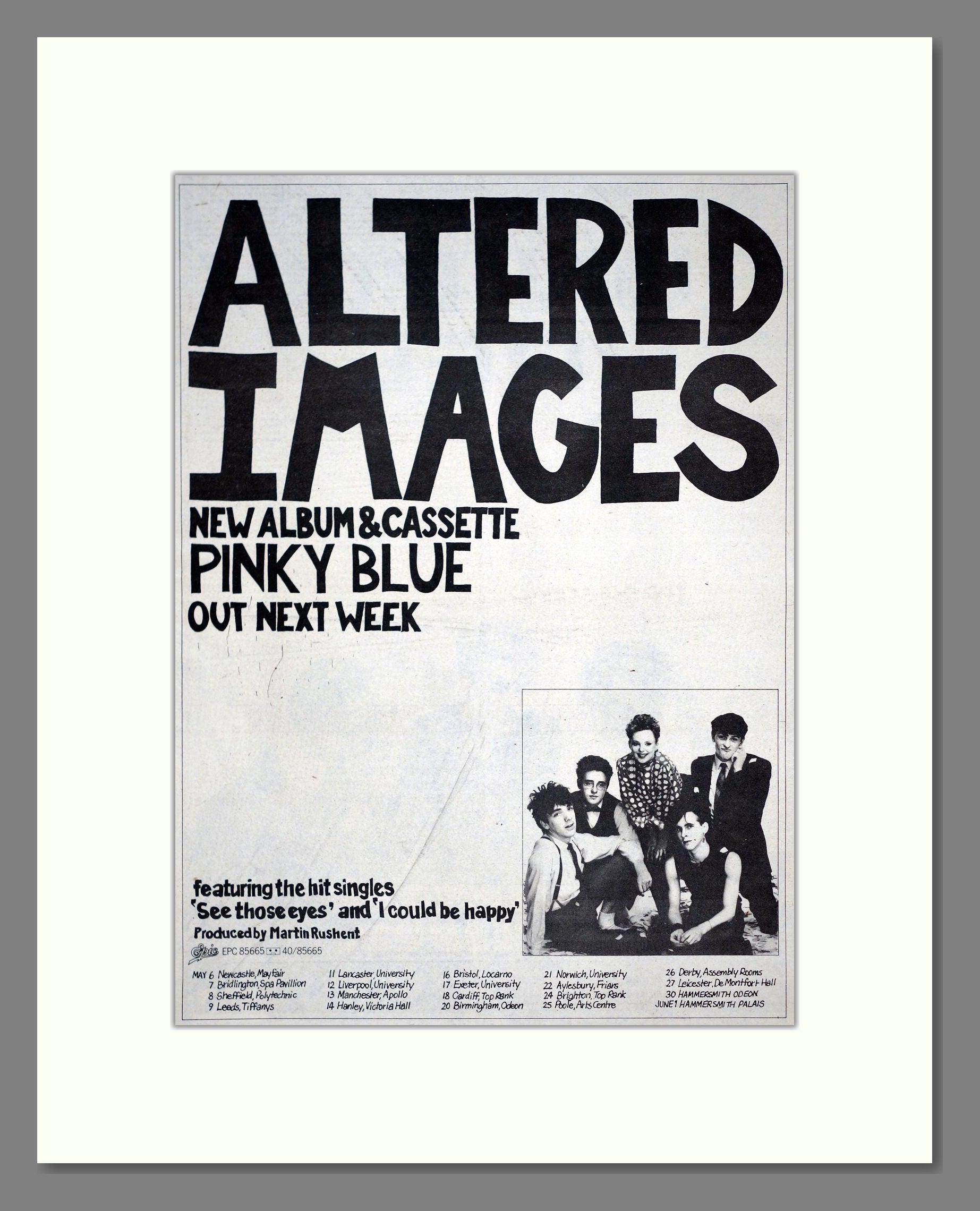 Altered Images - Pinky Blue. Vintage Advert 1982 (ref AD19987)