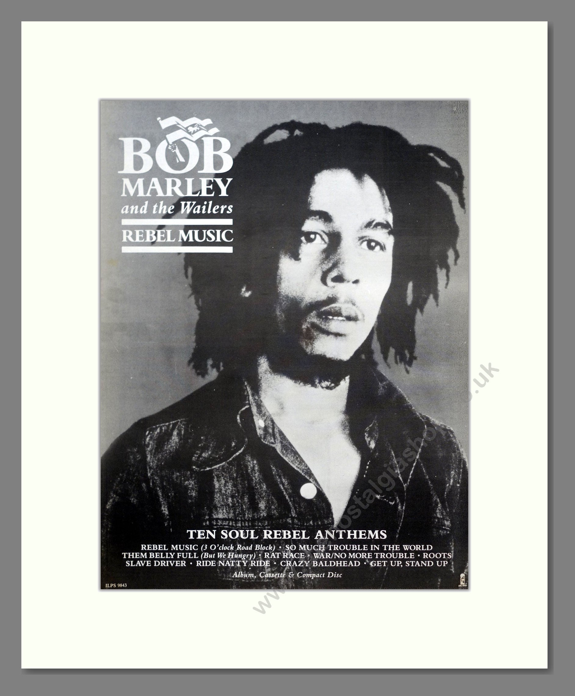 Bob Marley And The Wailers - Rebel Music. Vintage Advert 1986 (ref AD19998)