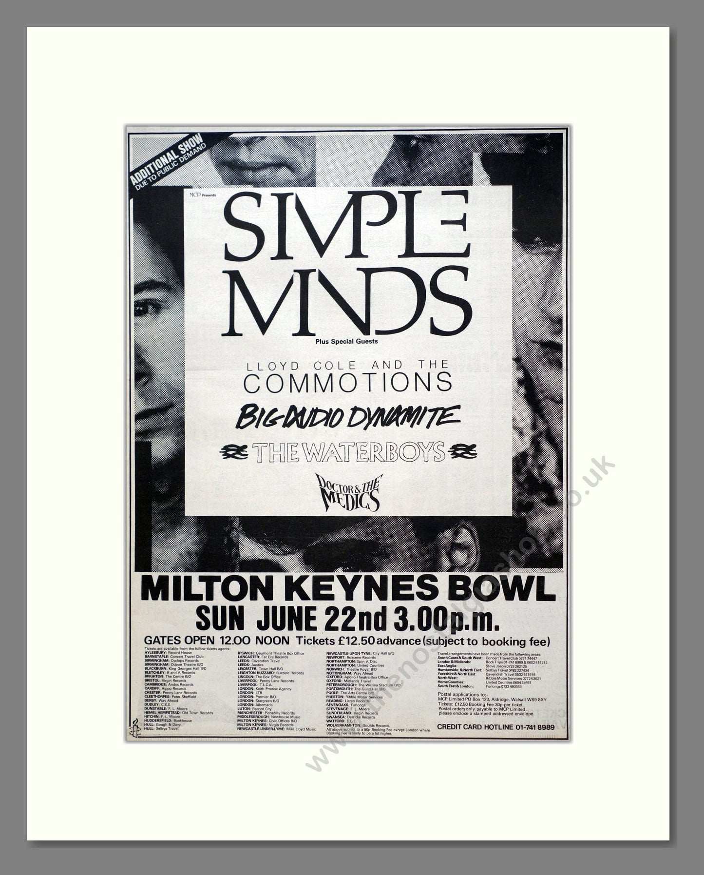 Simple Minds And Others - Live At Milton Keynes Bowl. Vintage Advert 1986 (ref AD20000)