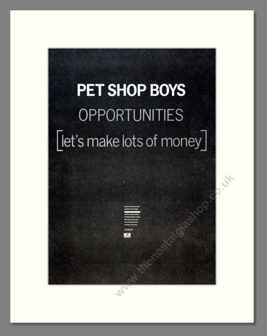 Pet Shop Boys - Opportunities. Vintage Advert 1986 (ref AD20002)