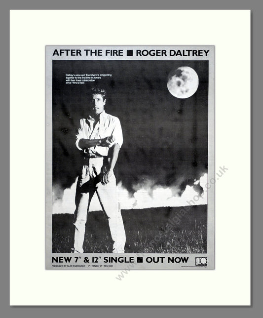 Roger Daltrey - After The Fire. Vintage Advert 1985 (ref AD20004)