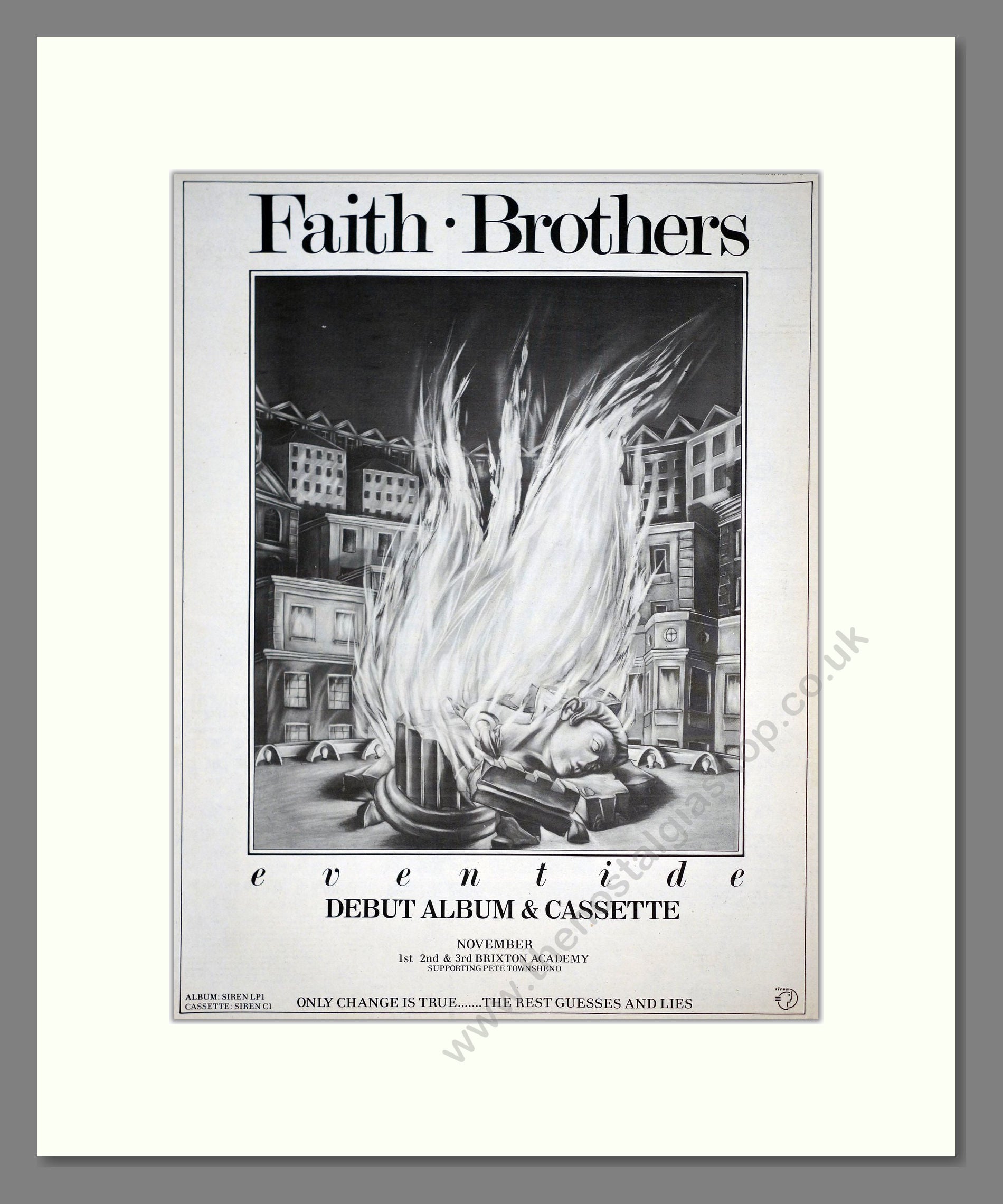 Faith Brothers - Eventide. Vintage Advert 1985 (ref AD20012)