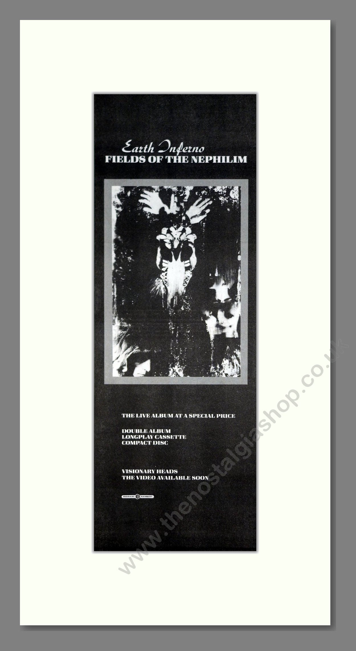 Fields Of The Nephilim - Earth Inferno. Vintage Advert 1991 (ref AD201363)