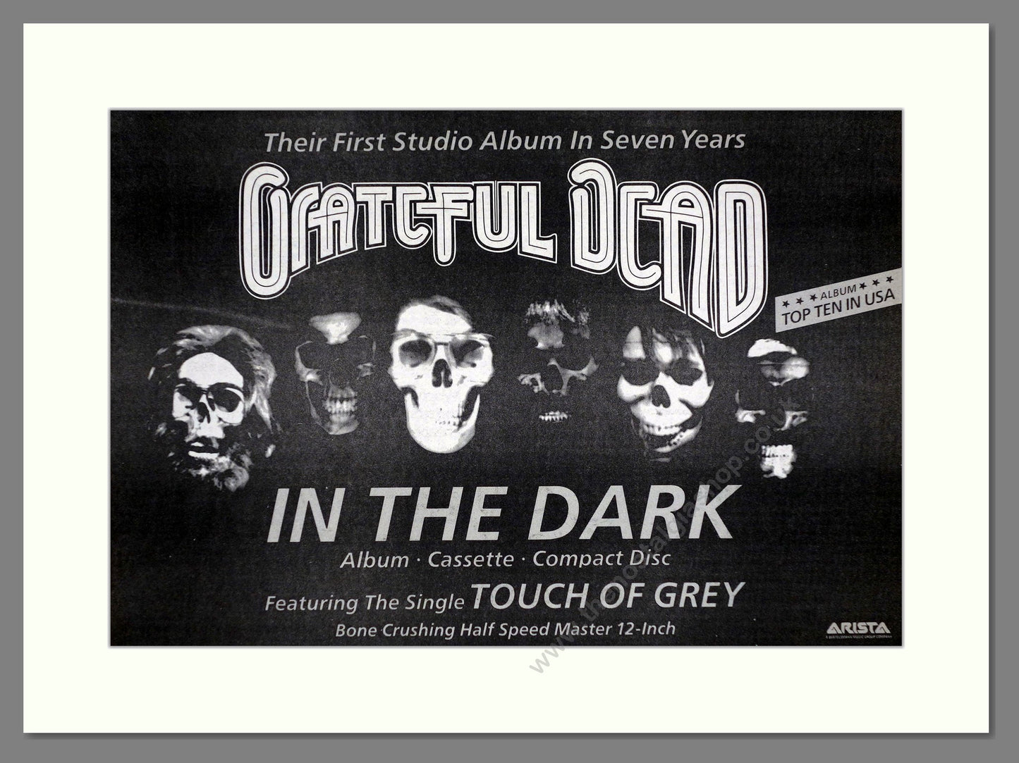 Grateful Dead - In The Dark. Vintage Advert 1987 (ref AD63163)