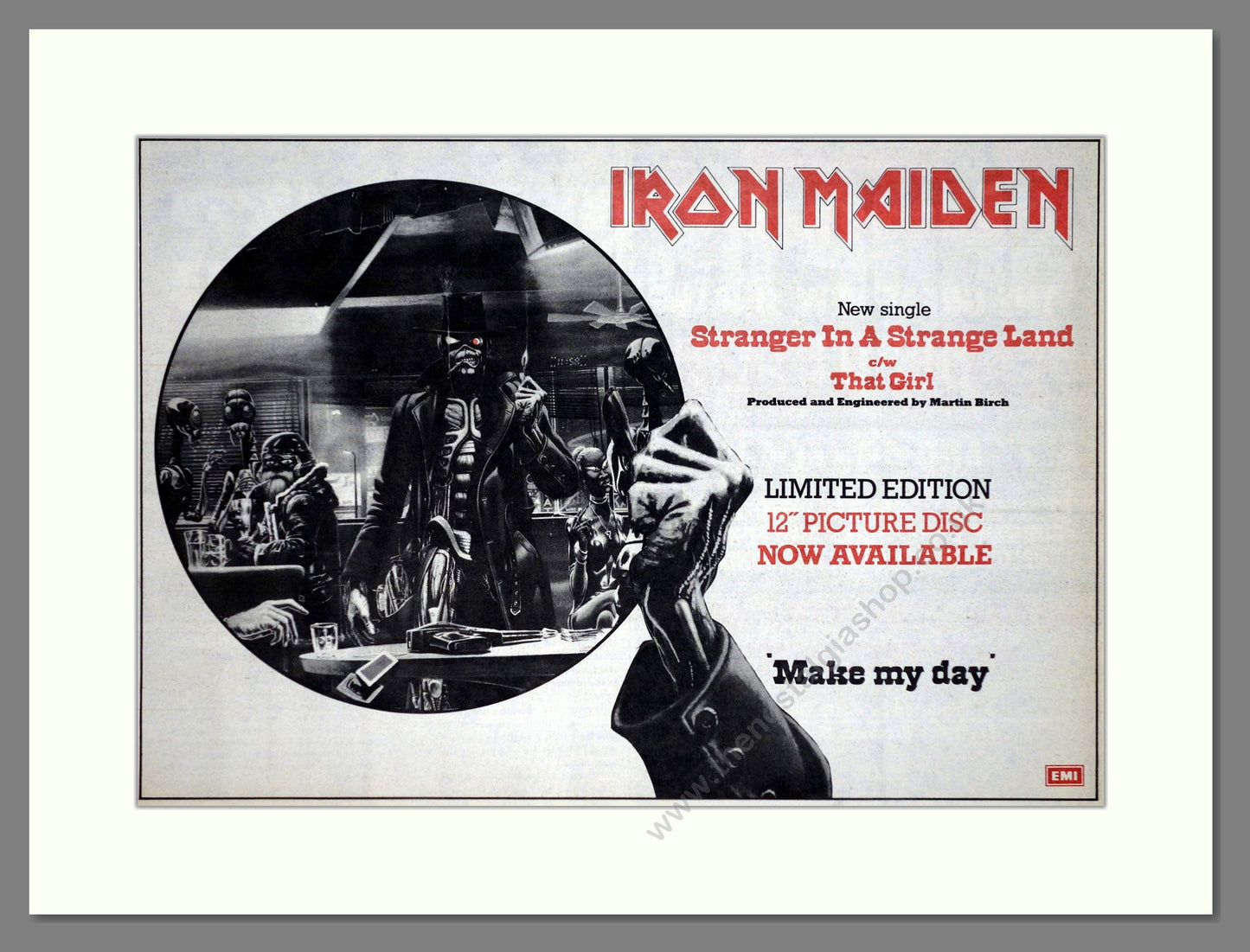 Iron Maiden - Stranger In A Strange Land. Vintage Advert 1986 (ref AD63164)