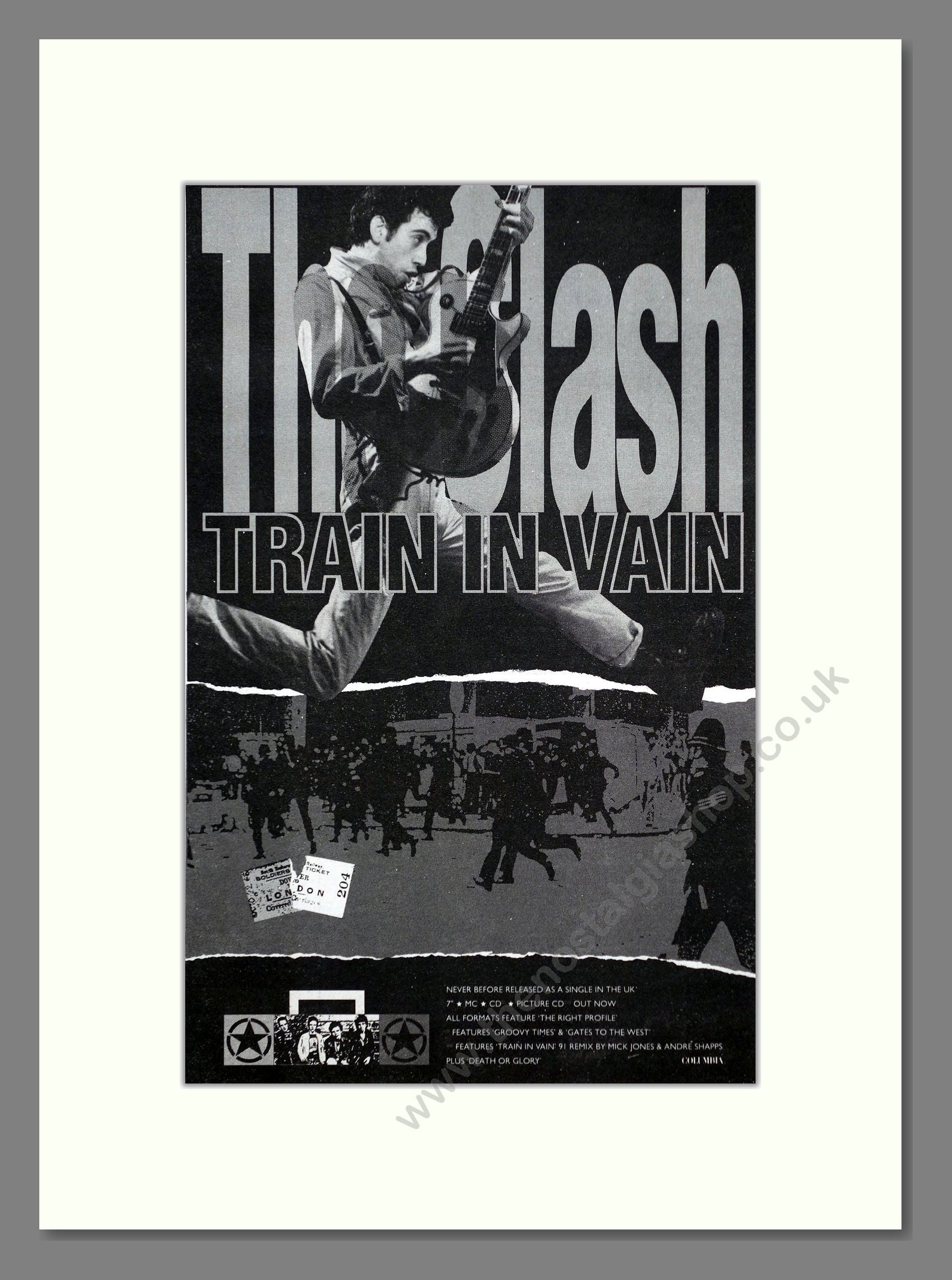 Clash (The) - Train In Vain. Vintage Advert 1991 (ref AD63169)