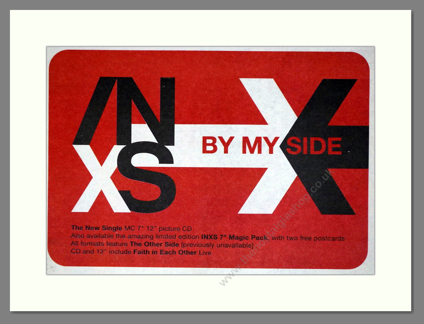 INXS - By My Side. Vintage Advert 1991 (ref AD63180)