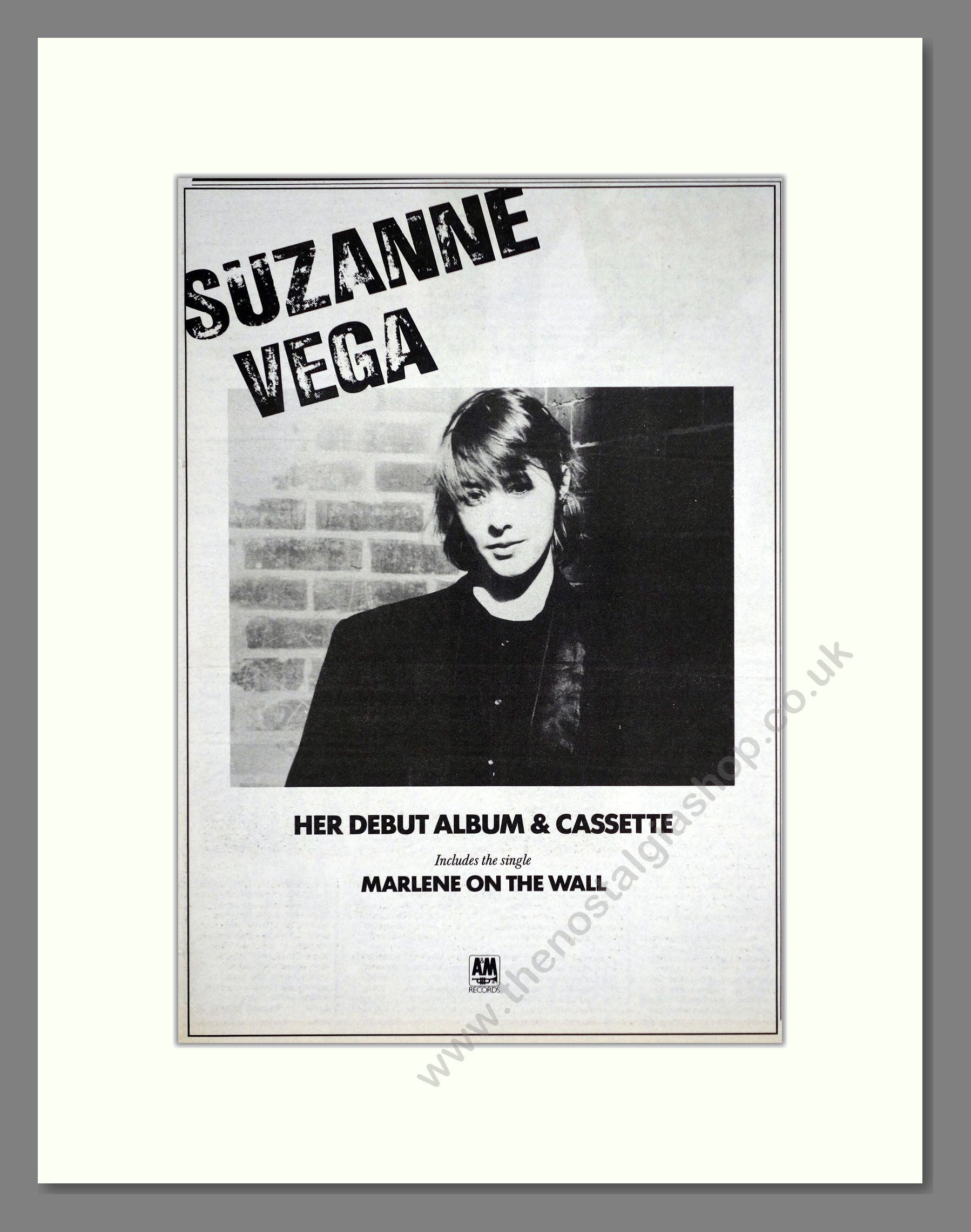 Suzanne Vega - Debut Album. Vintage Advert 1985 (ref AD63188)