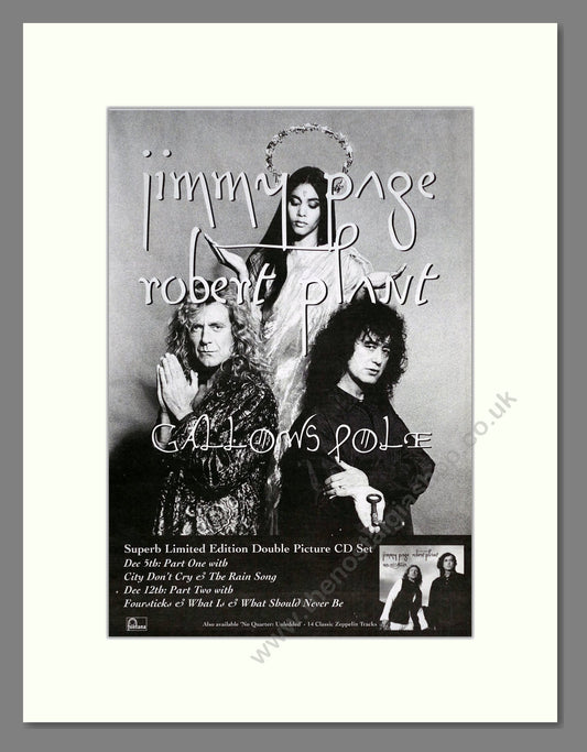 Jimmy Page / Robert Plant - Gallows Pole. Vintage Advert 1994 (ref AD63191)