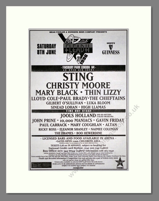 Fleadh - Line Up. Vintage Advert 1996 (ref AD63201)