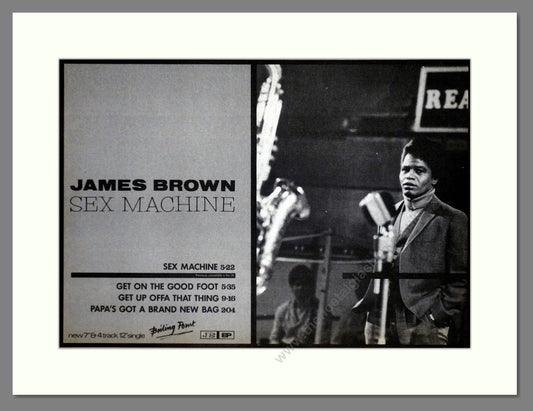 James Brown - Sex Machine. Vintage Advert 1985 (ref AD63204)