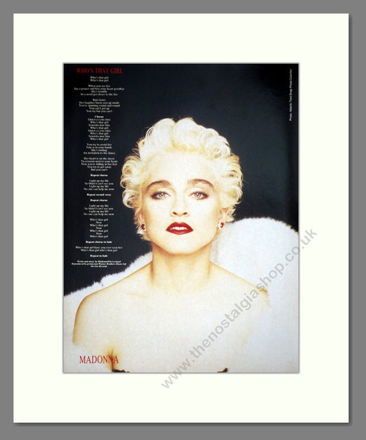 Madonna - Who's That Girl. Vintage Advert 1989 (ref AD63212)