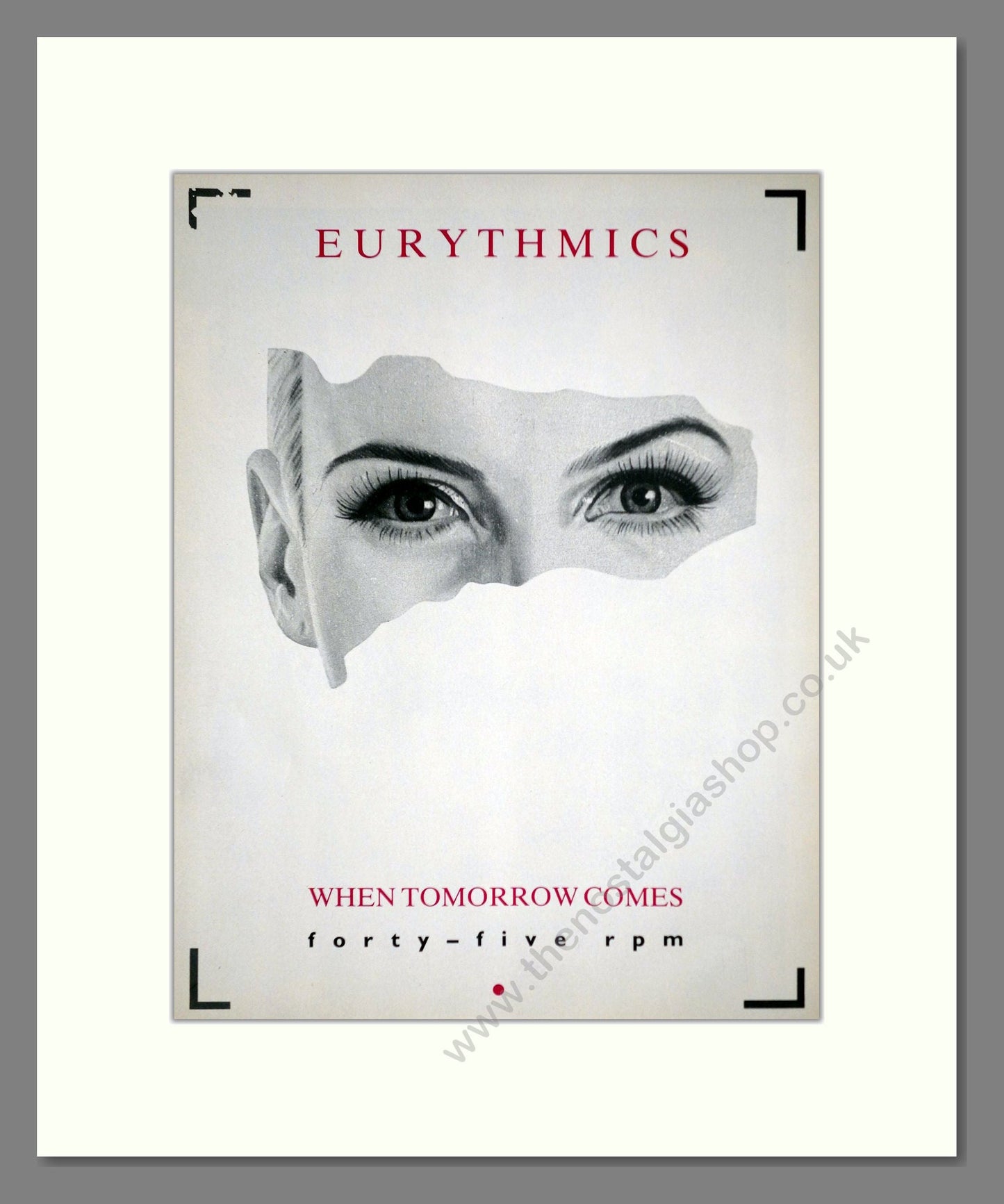 Eurythmics - When Tomorrow Comes. Vintage Advert 1986 (ref AD63217)