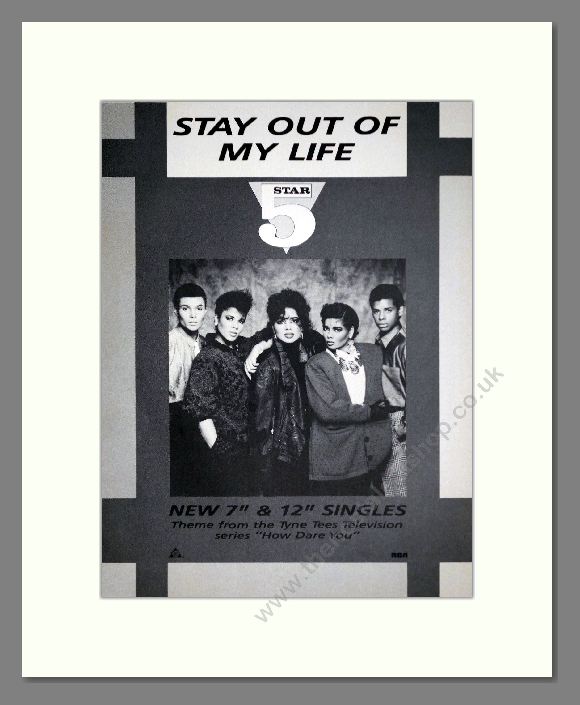 5 Star - Stay Out Of My Life. Vintage Advert 1987 (ref AD63219)