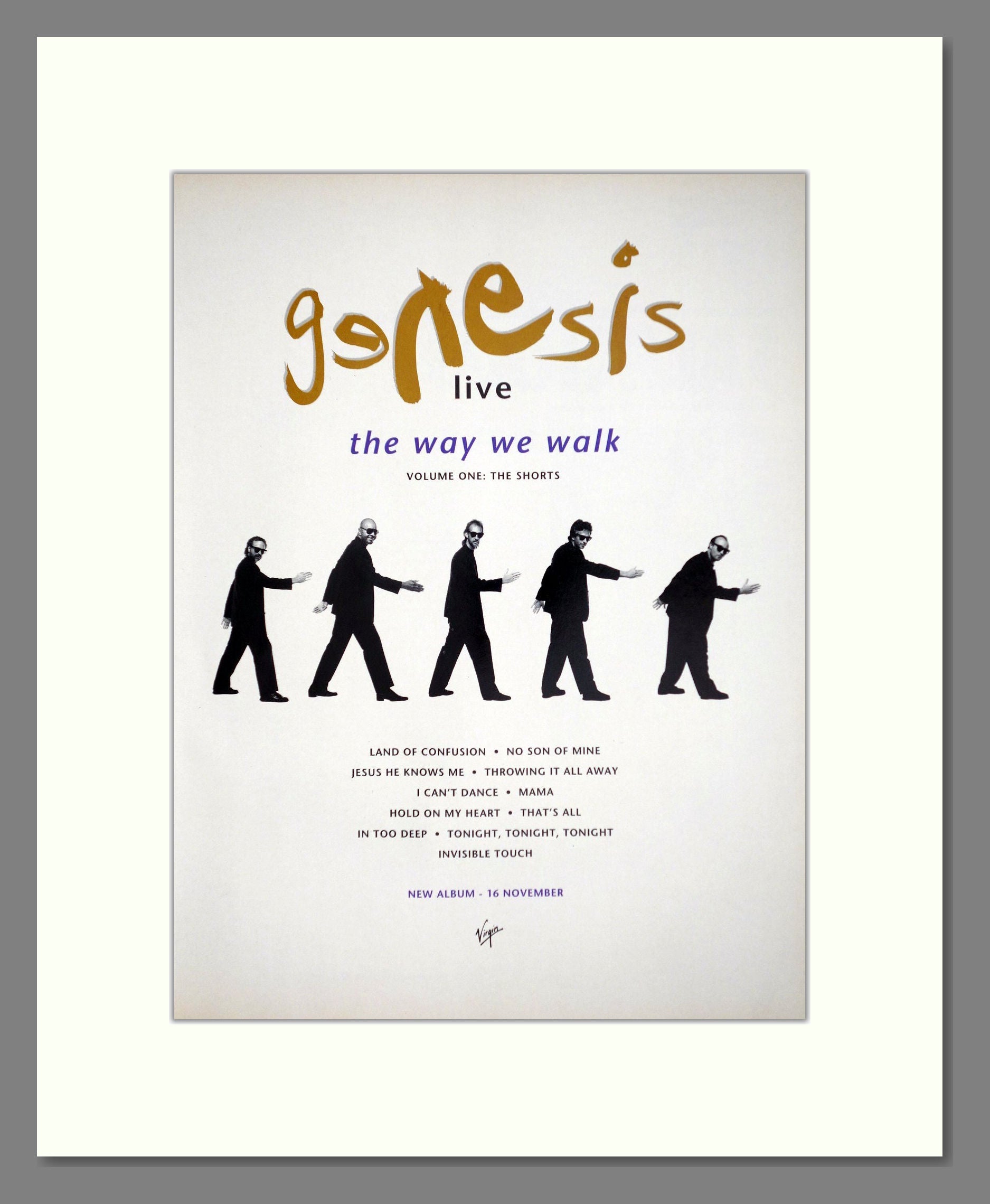 Genesis - The Way We Walk (Live). Vintage Advert 1992 (ref AD63240)