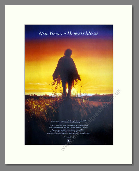 Neil Young - Harvest Moon. Vintage Advert 1992 (ref AD63241)