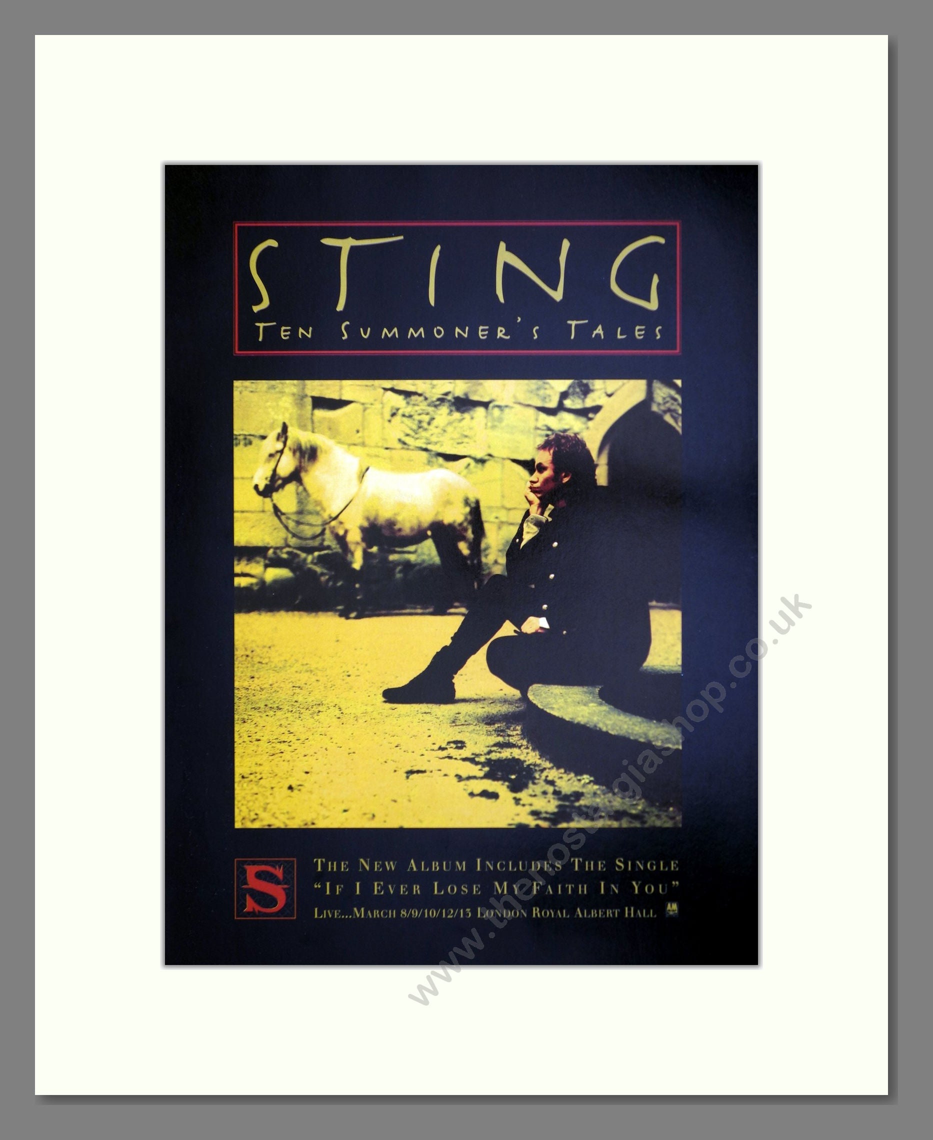 Sting - The Summoners Tales. Vintage Advert 1993 (ref AD63250)