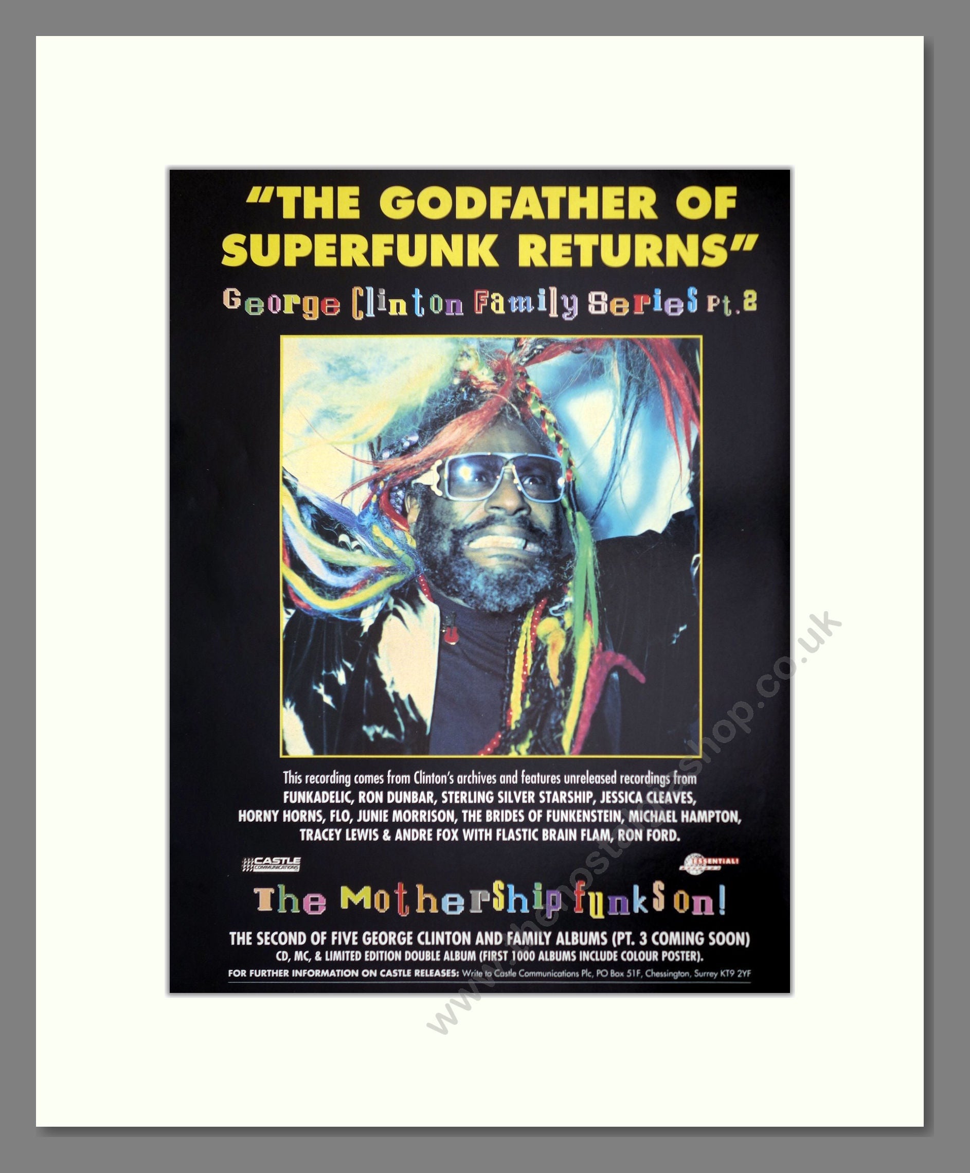 George Clinton - The Mothership Funks On. Vintage Advert 1993 (ref AD63254)