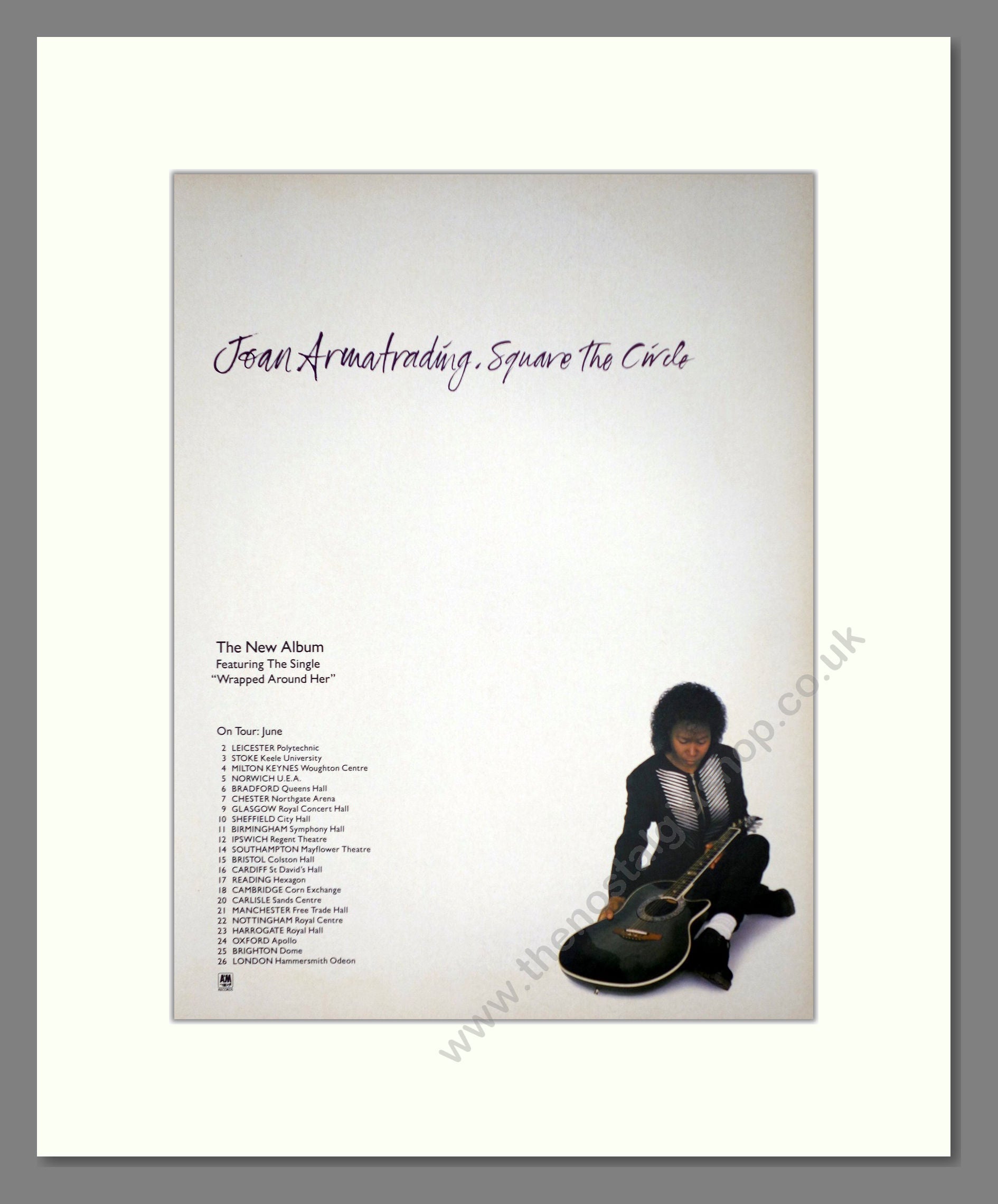 Joan Armatrading - Square The Circle. Vintage Advert 1992 (ref AD63263)