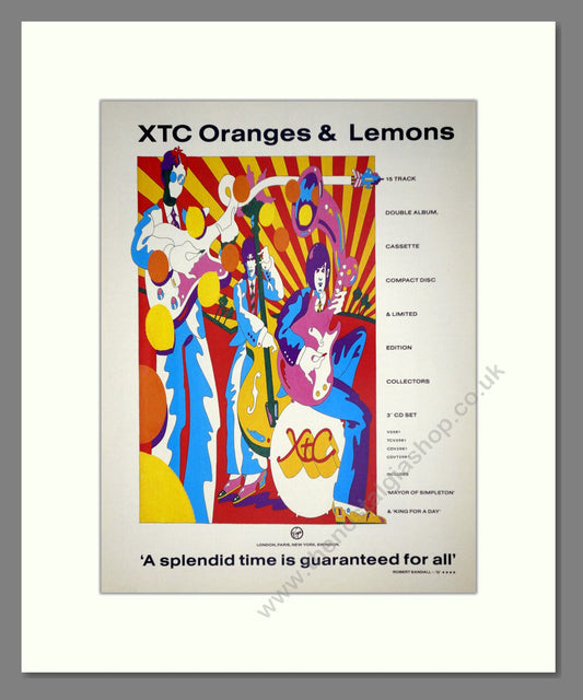 XTC - Oranges And Lemons. Vintage Advert 1989 (ref AD63268)