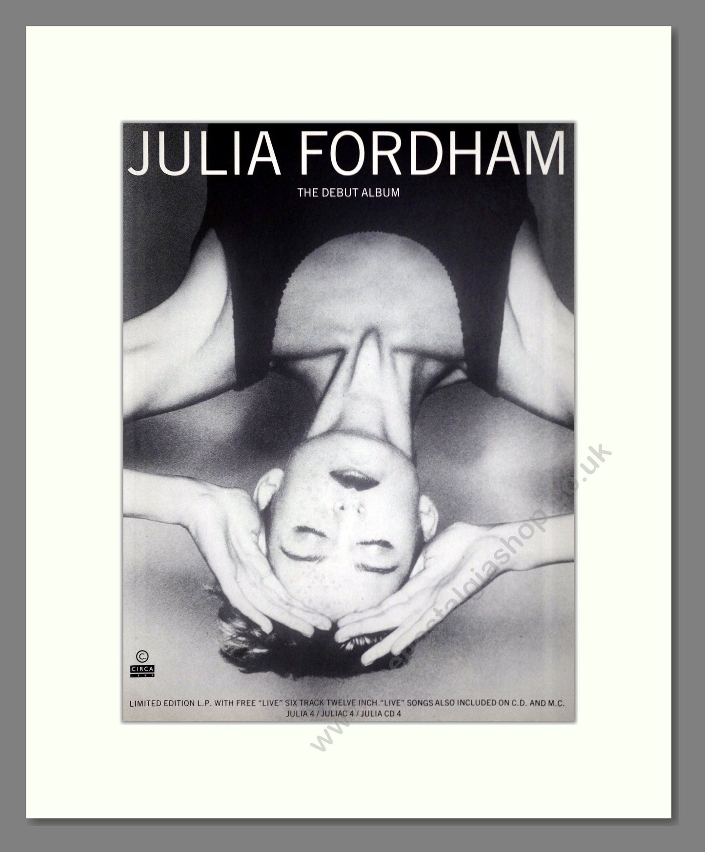 Julia Fordham - Debut Album. Vintage Advert 1988 (ref AD63269)