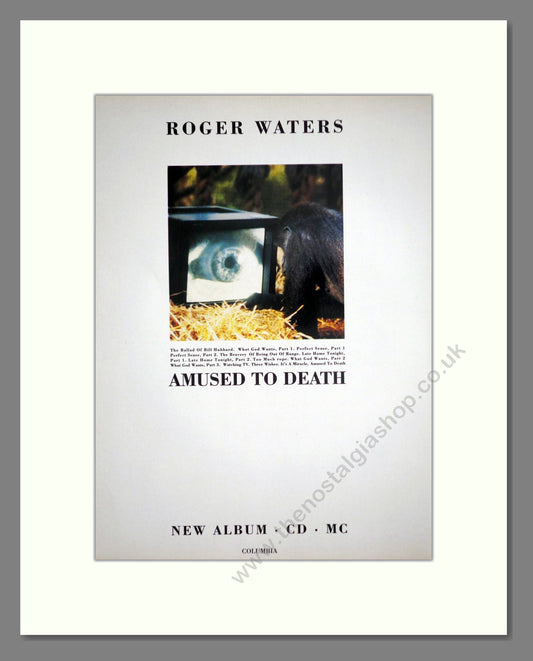 Roger Waters - Amused To Death. Vintage Advert 1992 (ref AD63274)