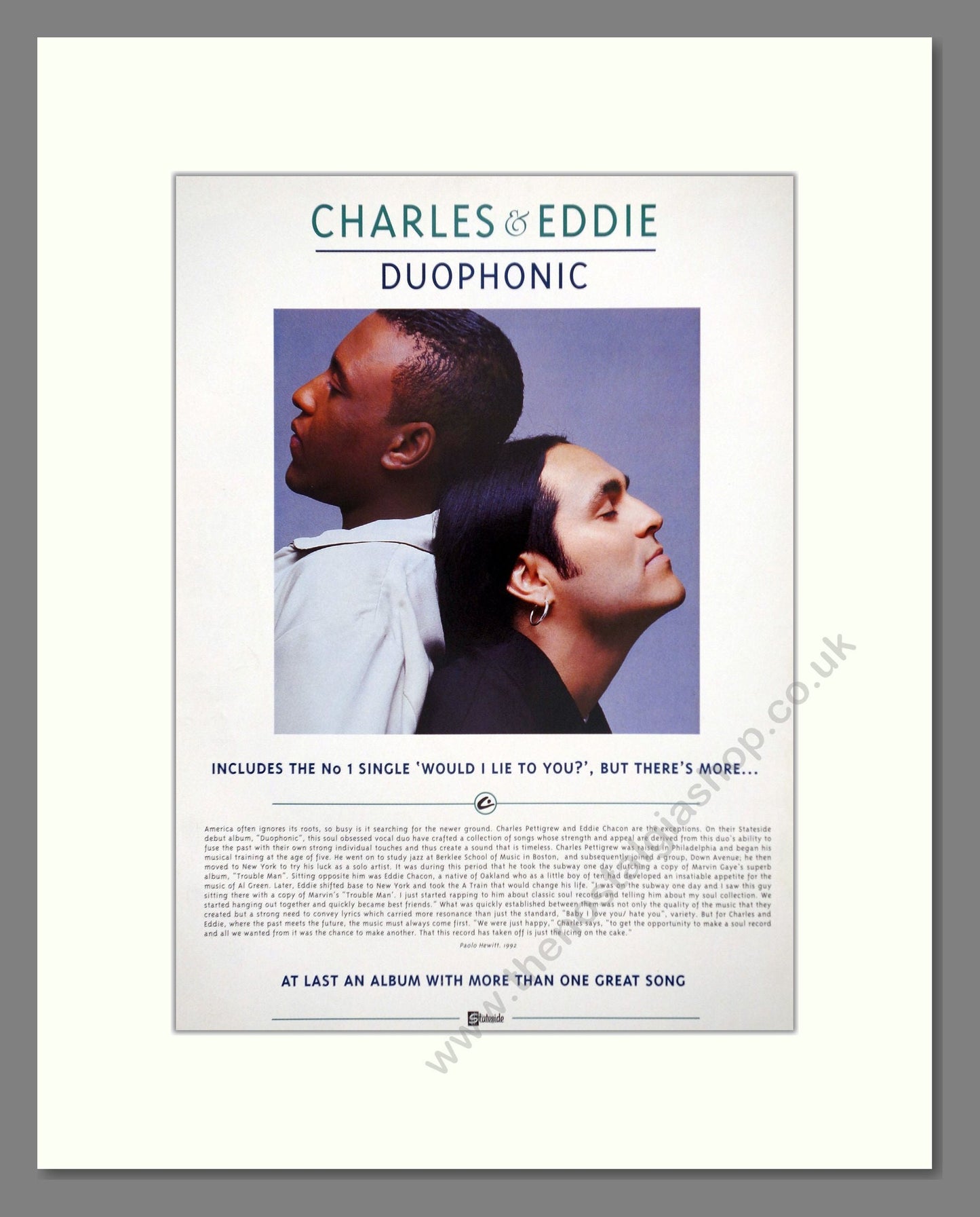 Charles And Eddie - Duophonic. Vintage Advert 1993 (ref AD63283)