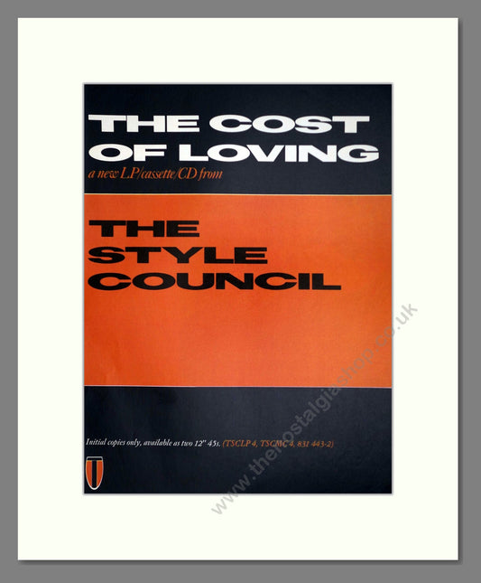 Style Council (The) - The Cost Of Loving. Vintage Advert 1987 (ref AD63296)