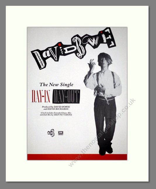 David Bowie - Day In Day Out. Vintage Advert 1987 (ref AD63298)