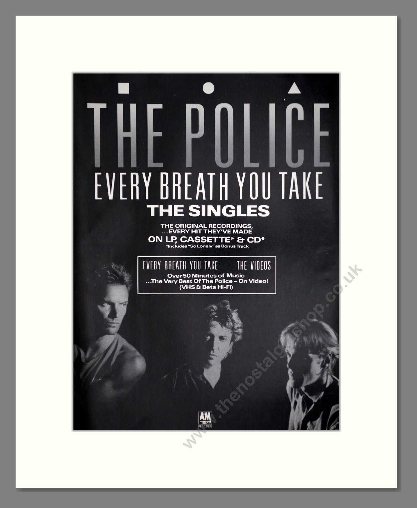 Police (The) - Every Breath You Take (The Singles). Vintage Advert 1986 (ref AD63310)