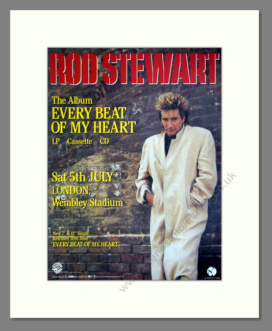 Rod Stewart - Every Beat Of My Heart. Vintage Advert 1986 (ref AD63317)