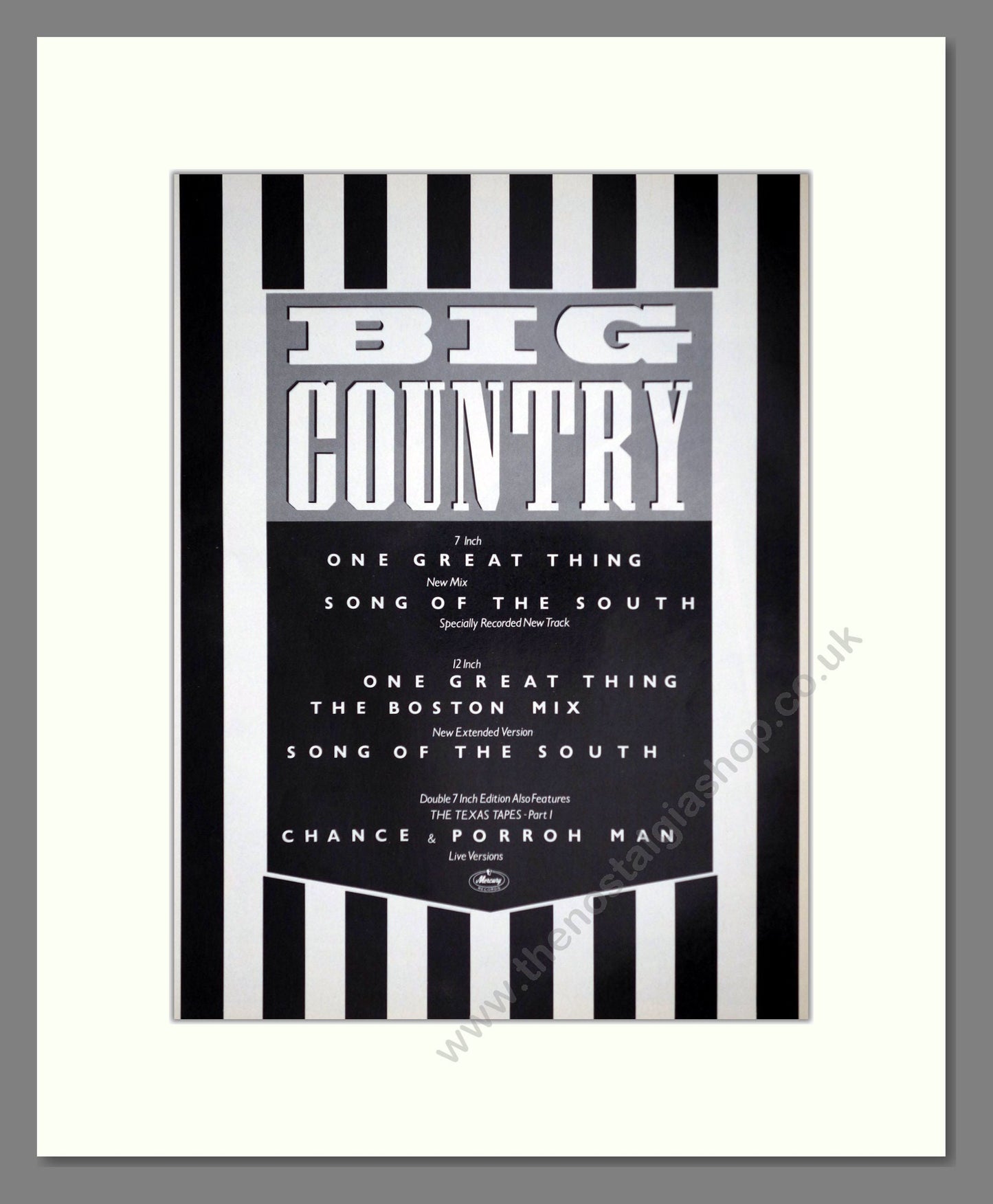 Big Country - One Great Thing. Vintage Advert 1986 (ref AD63324)