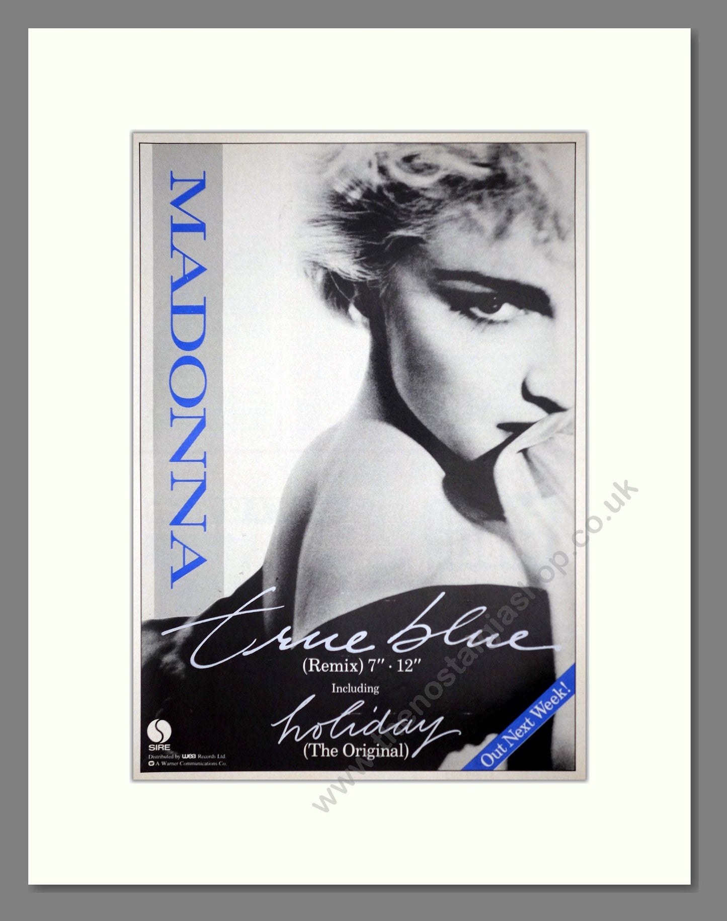 Madonna - True Blue. Vintage Advert 1986 (ref AD63327)