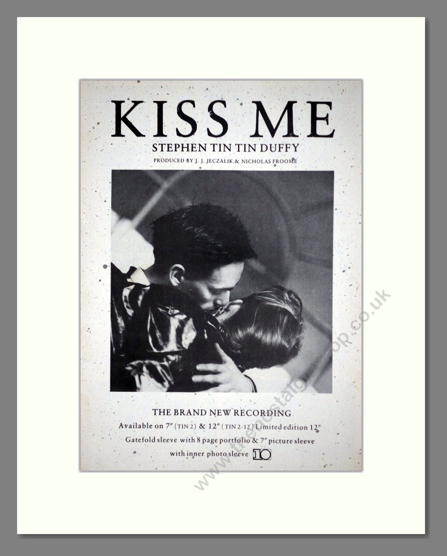 Stephen Tin Tin Duffy - Kiss Me. Vintage Advert 1986 (ref AD63330)