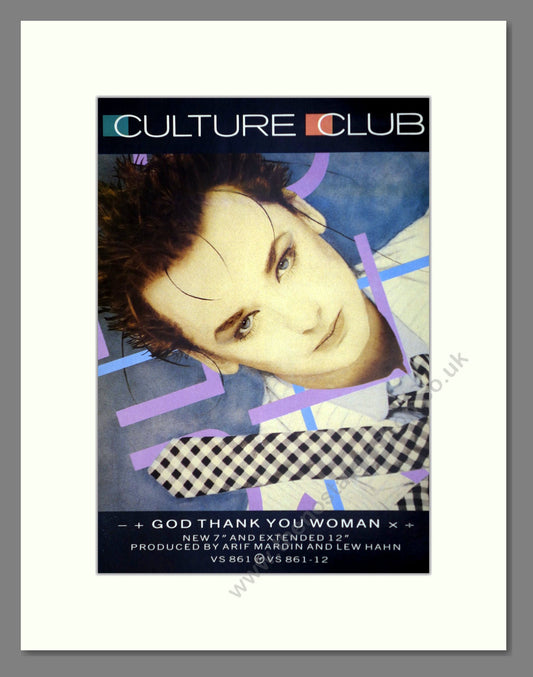 Culture Club - God Thank You Woman. Vintage Advert 1986 (ref AD63334)