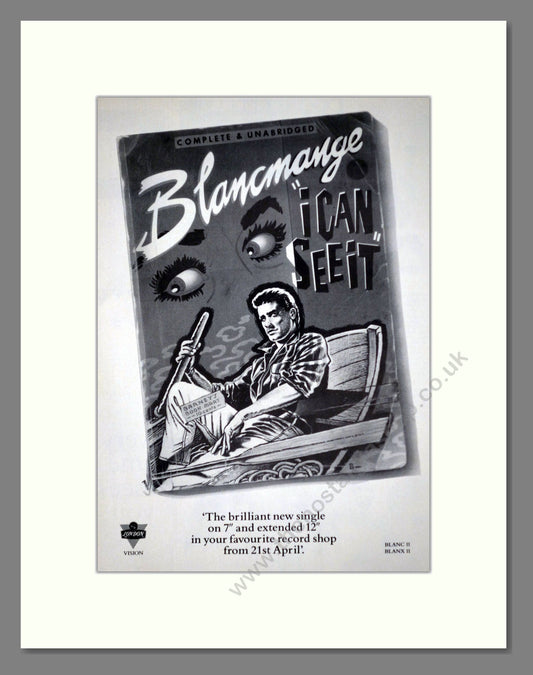 Blancmange - I Can See It. Vintage Advert 1986 (ref AD63341)