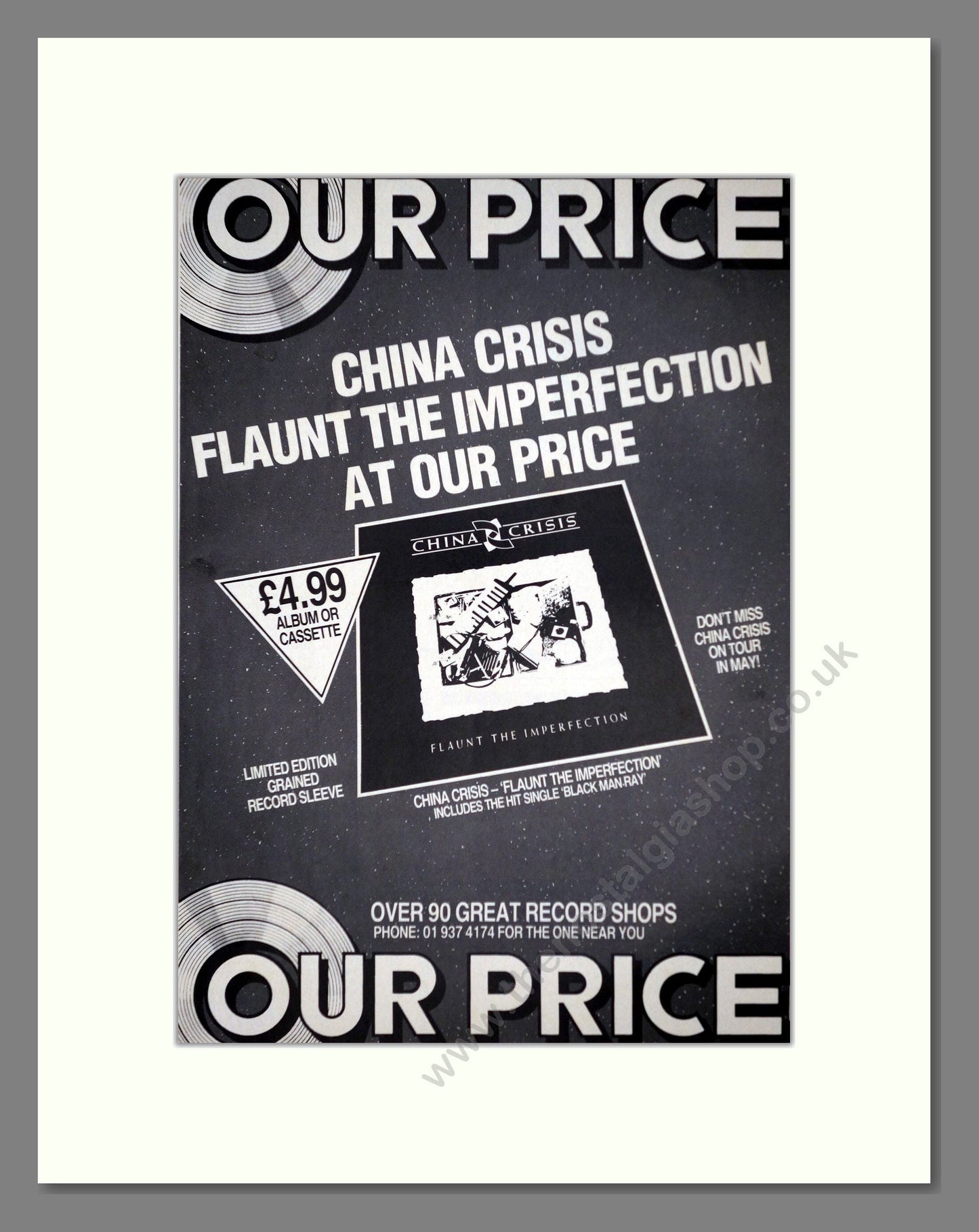 China Crisis - Flaunt The Imperfection. Vintage Advert 1985 (ref AD63343)