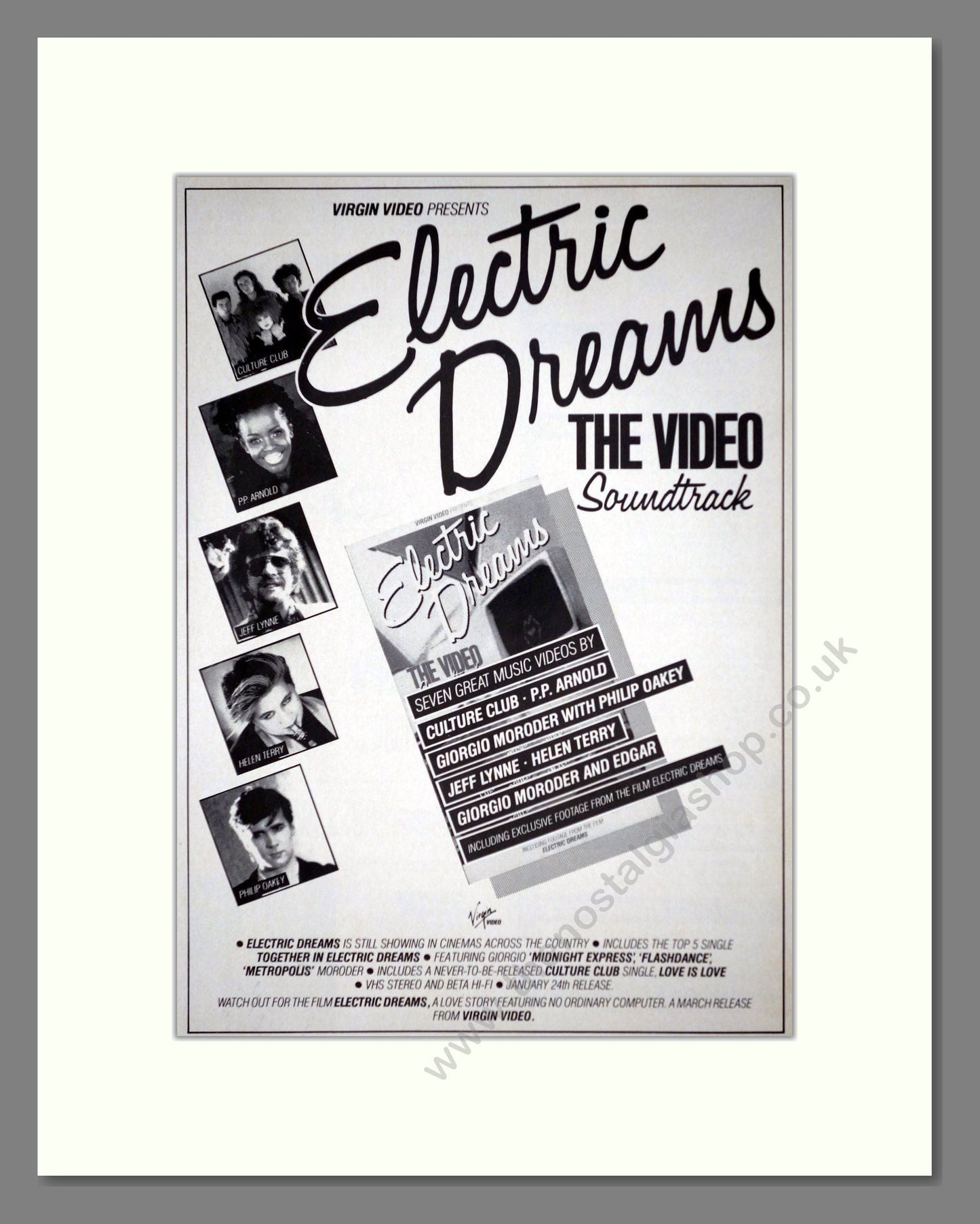 Electric Dreams - The Video Soundtrack. Vintage Advert 1985 (ref AD63349)