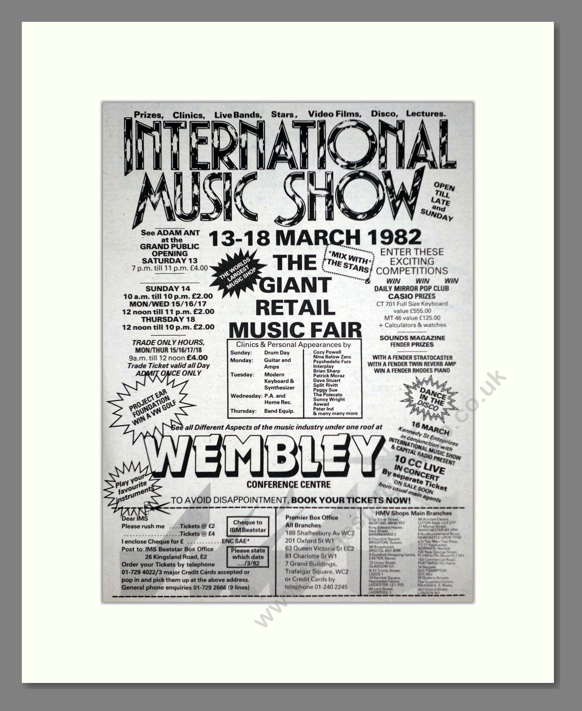 International Music Show - Wembley Retail Fair. Vintage Advert 1982 (ref AD63351)