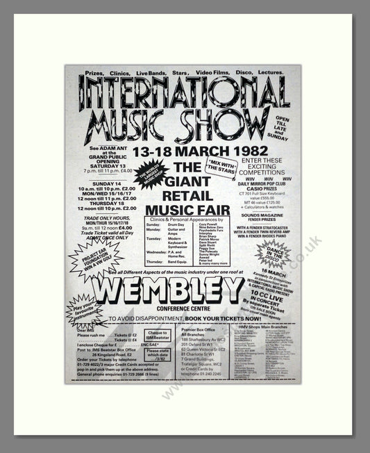 International Music Show - Wembley Retail Fair. Vintage Advert 1982 (ref AD63351)