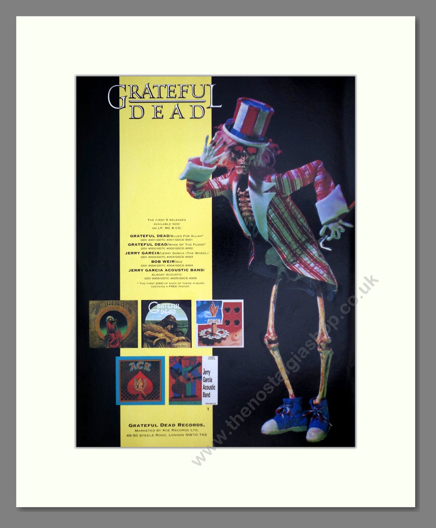 Grateful Dead - Various Albums. Vintage Advert 1989 (ref AD63352)