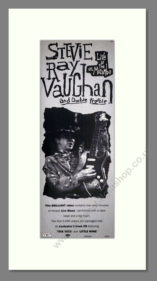 Stevie Ray Vaughan - Live At The El Mocambo. Vintage Advert 1992 (ref AD400121)