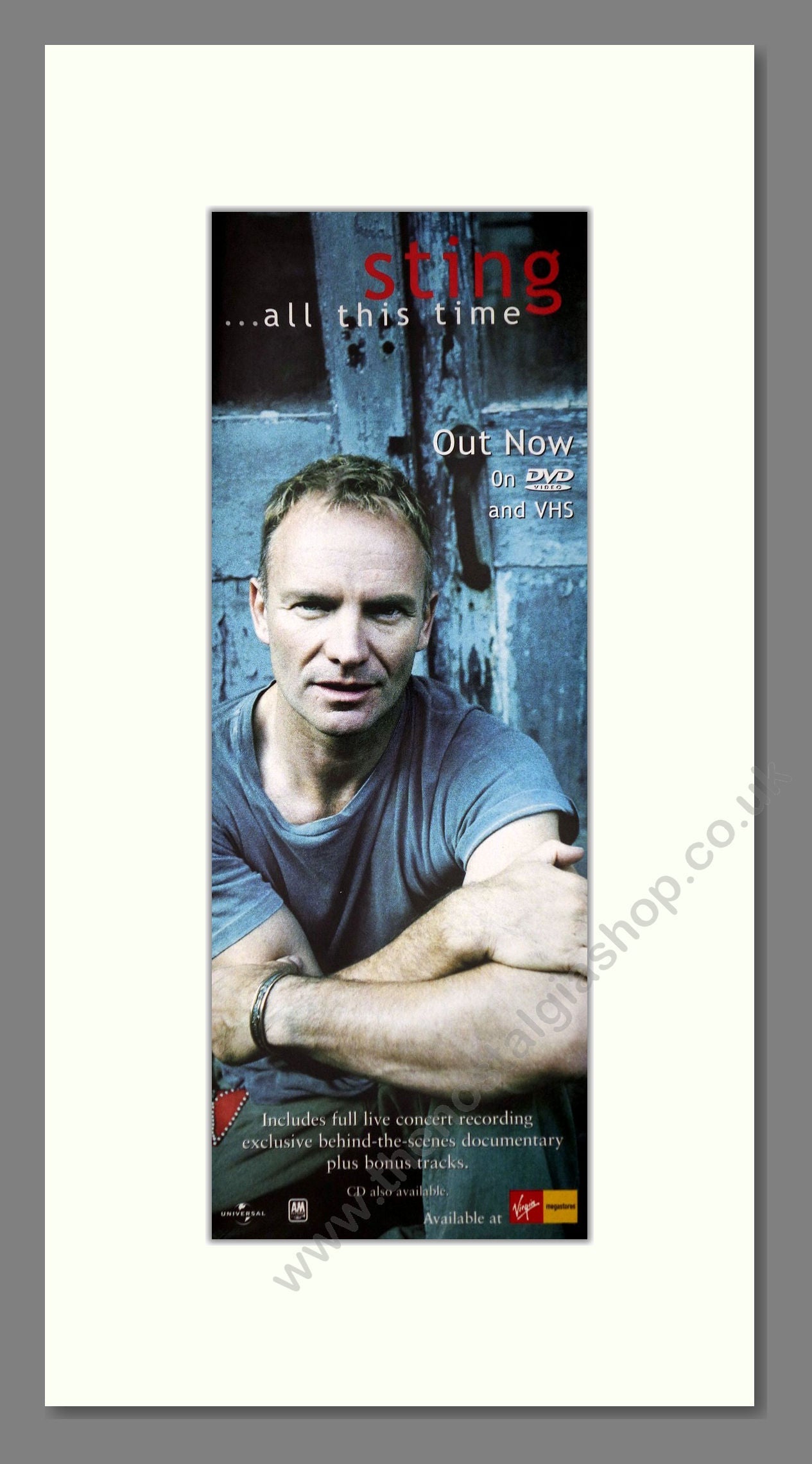 Sting - All This Time. Vintage Advert 2002 (ref AD400126)