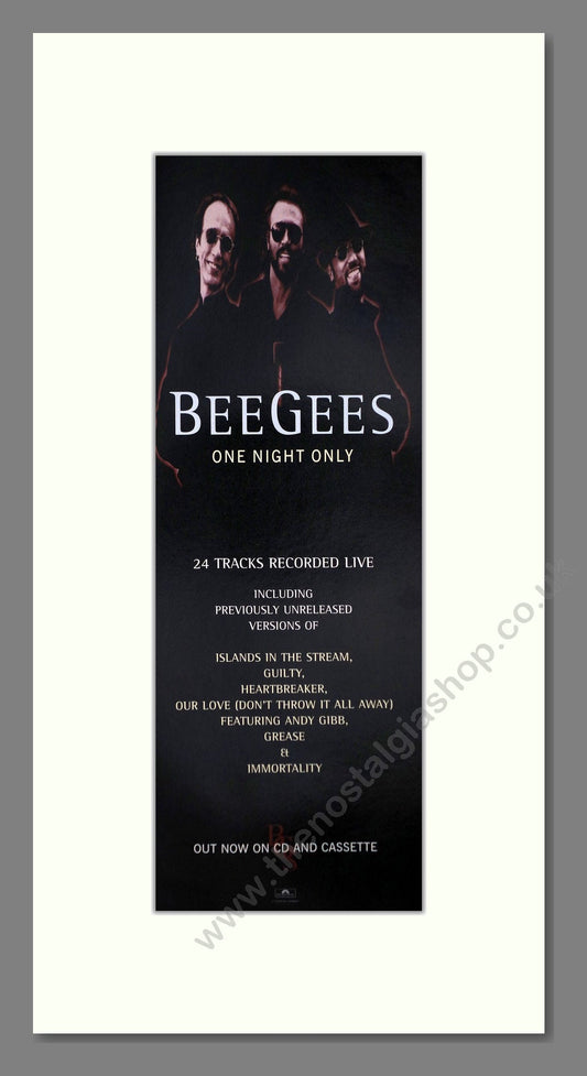 BeeGees - One Night Only. Vintage Advert 1998 (ref AD400128)