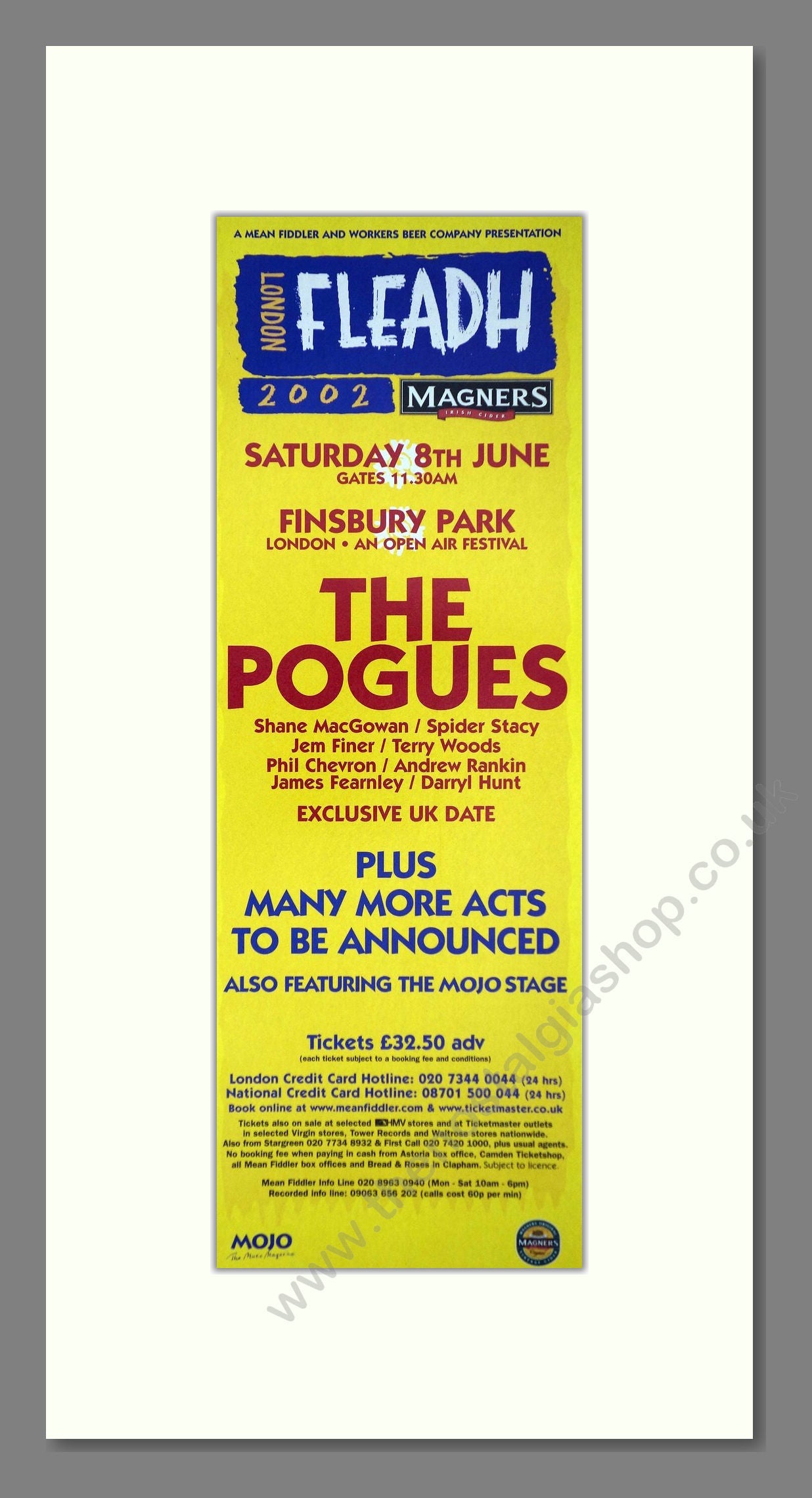 Pogues (The) - London Fleadh Festival. Vintage Advert 2002 (ref AD400142)