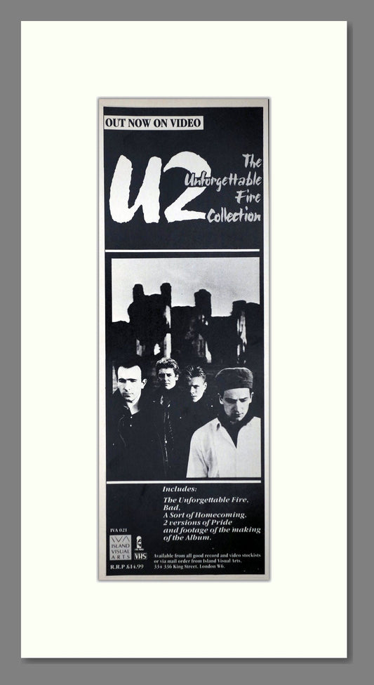 U2 - Unforgettable Fire Collection. Vintage Advert 1989 (ref AD400152)