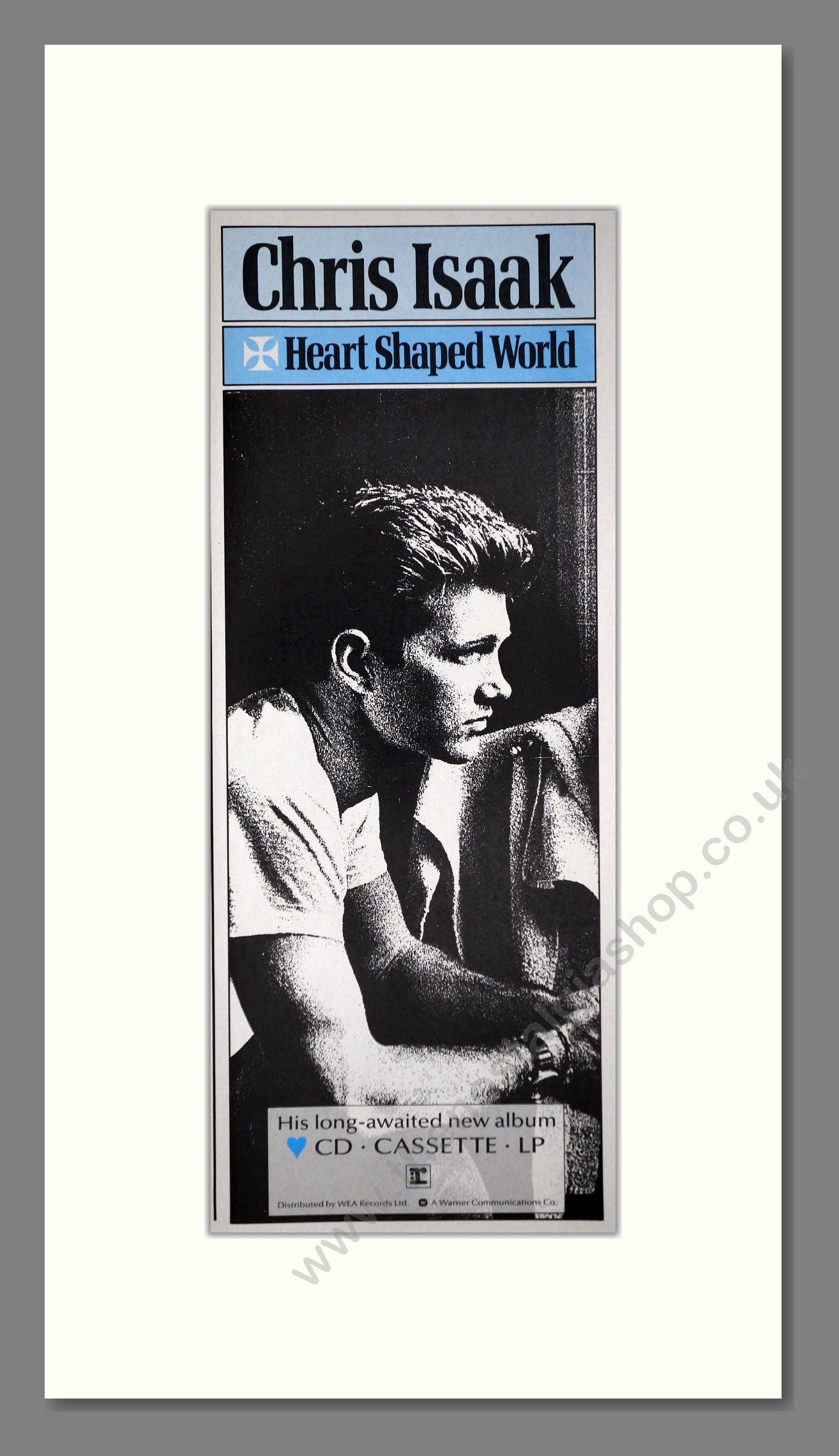 Chris Isaak - Heart Shaped World. Vintage Advert 1989 (ref AD400156)