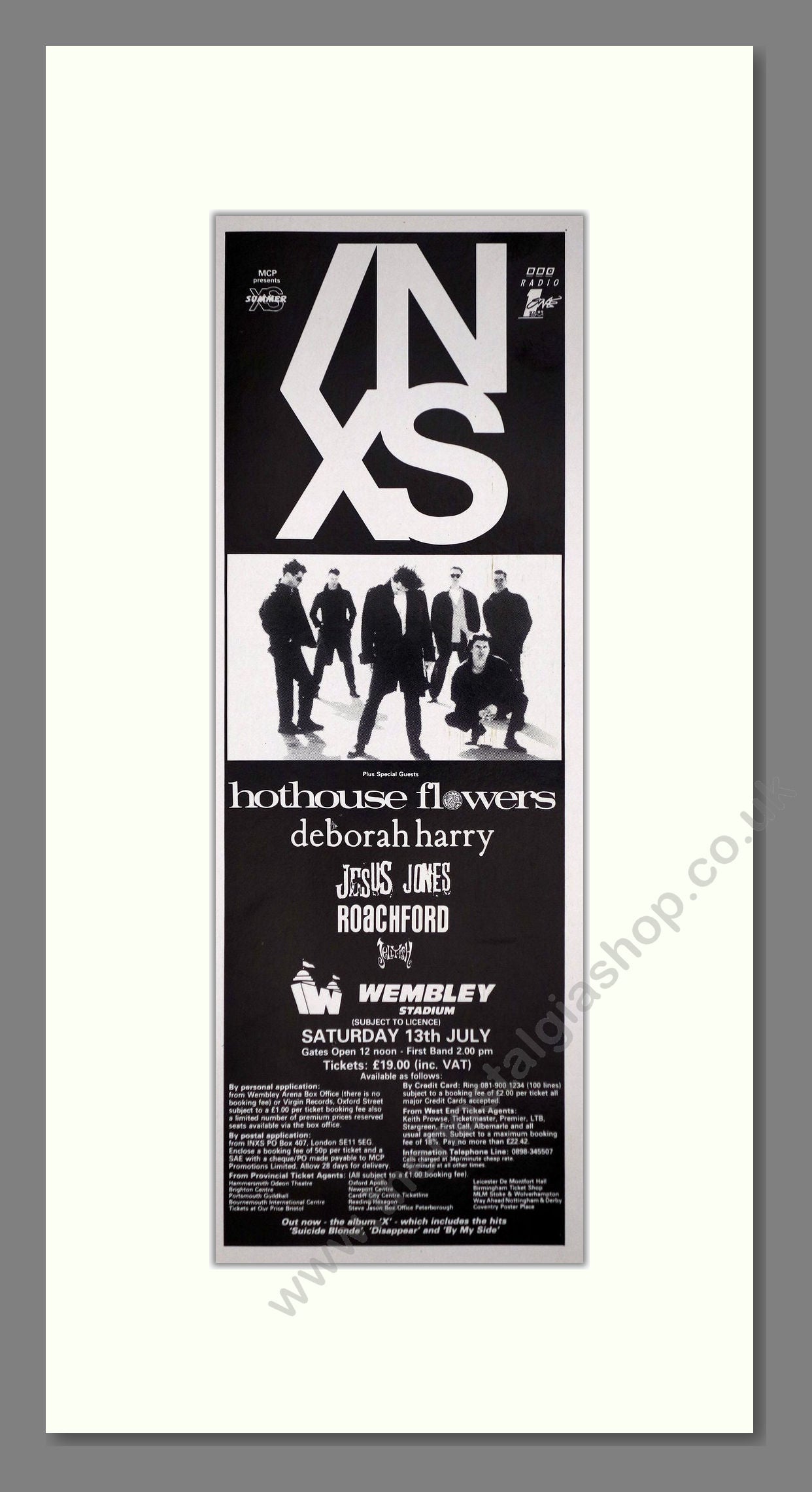 INXS - Live At Wembley. Vintage Advert 1991 (ref AD400157)