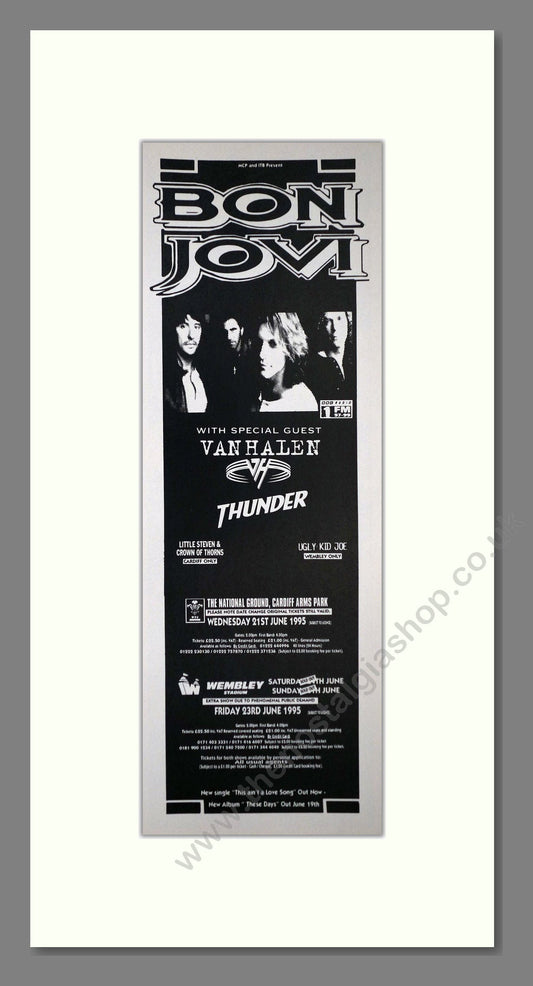 Bon Jovi - Live At Wembley. Vintage Advert 1995 (ref AD400158)