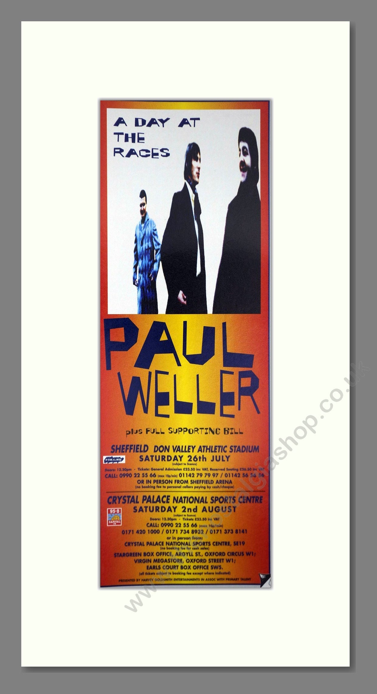 Paul Weller - UK Tour. Vintage Advert 1997 (ref AD400160)